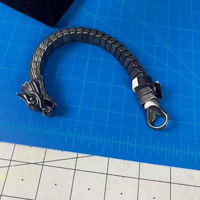 New - Dell Arte Lucky Antic Dragon Bracelet Stainless Steel 