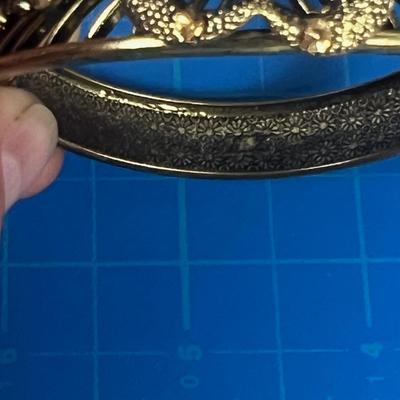 LZ Designer Bracelet, Antique Gold Tone, with Faux Jewels 