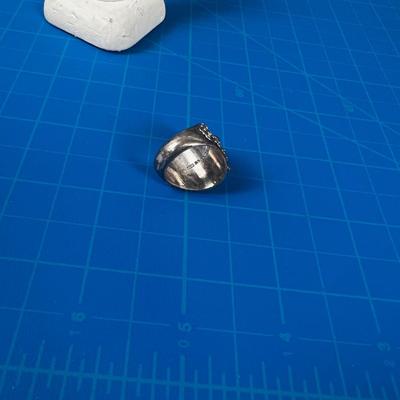 Ring Sterling, Filigree Cigar Band White Moon Stone 