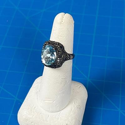 Gorgeous Thailand light Blue Aqua Marine Ring 