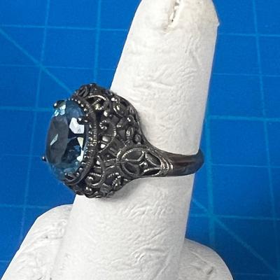 Gorgeous Thailand light Blue Aqua Marine Ring 