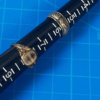2 Gold Plated Rings Antique 