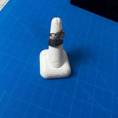 2 Silver Nugget Style Rings 