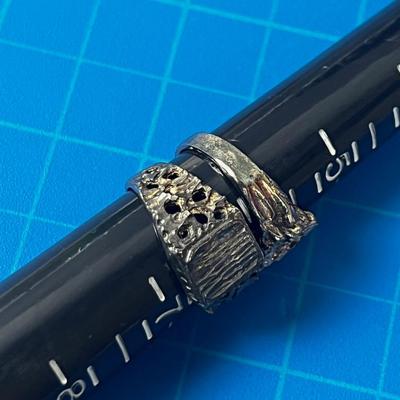 2 Silver Nugget Style Rings 