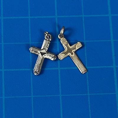2 Silver Crosses 1 is marked 925