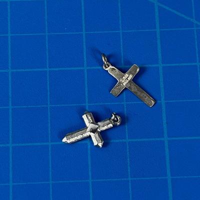 2 Silver Crosses 1 is marked 925