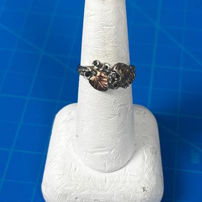 Black Hills Gold and Sterling Ring 