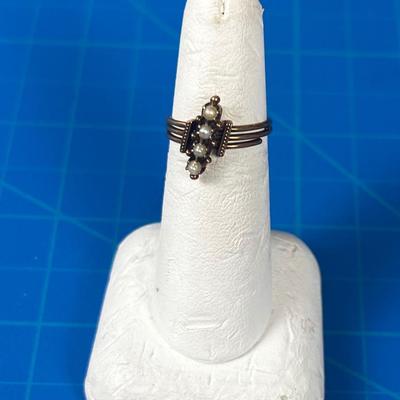 Antique Rose Gold 10K & Pearl Ring 