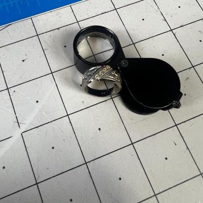 Possibly Platinum Ring with chip Diamonds, Antique