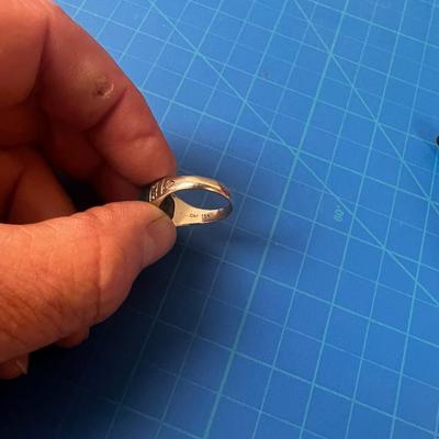 Antique 14 K White Gold Men's Jade Ring 