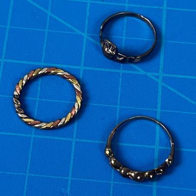 3 small Silver Rings 