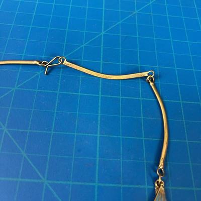 Silver Chocker Light Blue Enamel w/ Mother of Pearl Inlay 