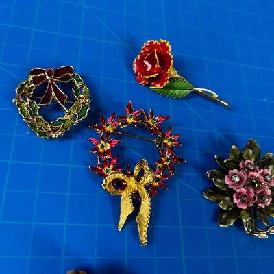 Floral Pins, Vintage, Circa 1960's 
