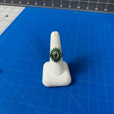 Costume Ring, May be Emeralds Maybe Not , Art Deco Style 