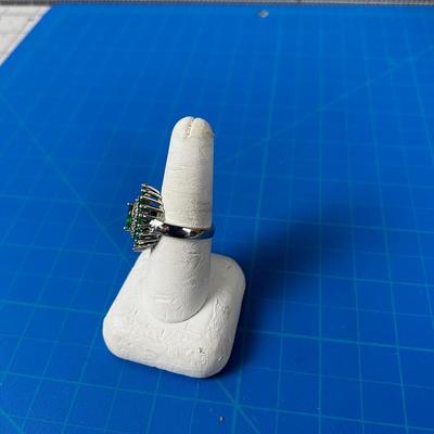 Costume Ring, May be Emeralds Maybe Not , Art Deco Style 