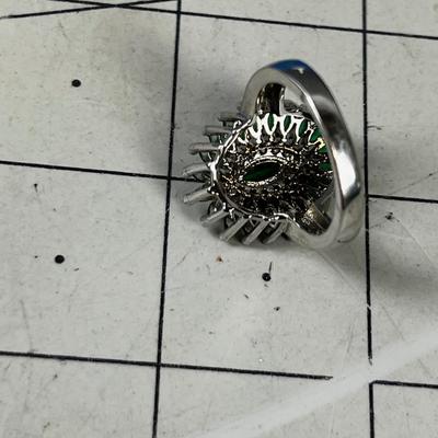 Costume Ring, May be Emeralds Maybe Not , Art Deco Style 