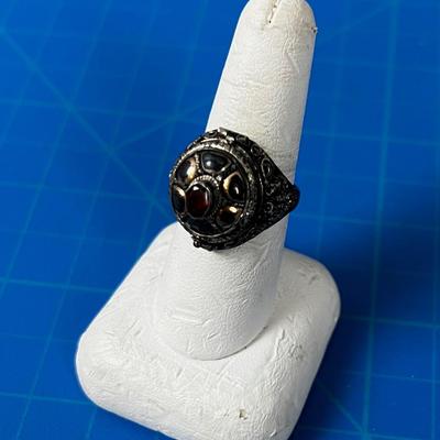 Antique Sterling Silver Ring Poison Ring 