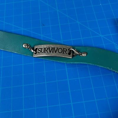 2 Leather Bracelets; Blue & Brown 