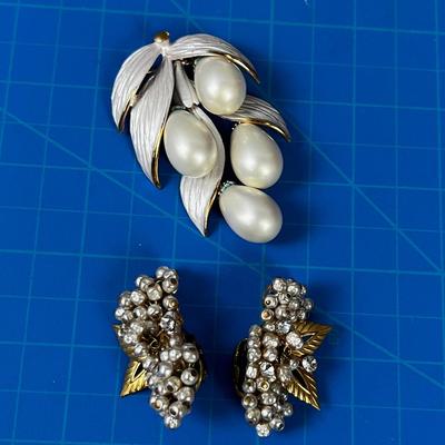 Pearl-ish Earrings and Pins