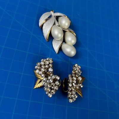 Pearl-ish Earrings and Pins