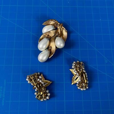 Pearl-ish Earrings and Pins