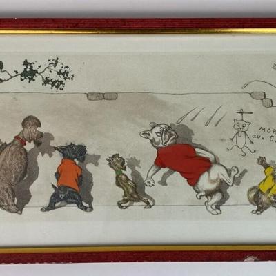 BORIS O'KLEIN MORT AUX CHATS ART PRINT DIRTY DOGS SERIES signed