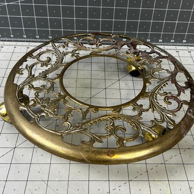 SOLID Brass wheels Plant Trivet