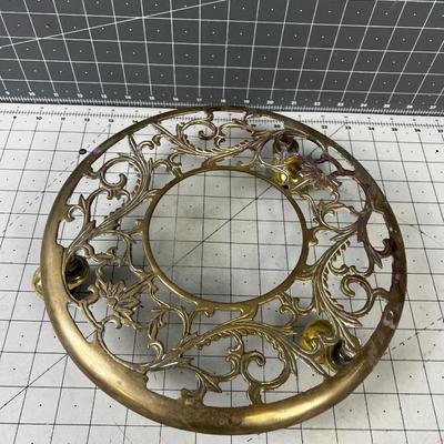 SOLID Brass wheels Plant Trivet