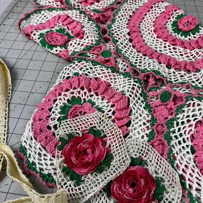 Vintage Doilies, Aprons, Table Cloths
