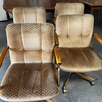 Set of 4 Rolling Dining Chairs