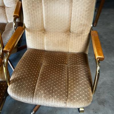 Set of 4 Rolling Dining Chairs