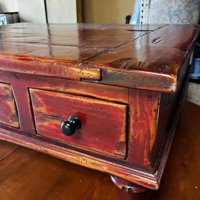 Heavy Worm Wood Old World Design Coffee Table 