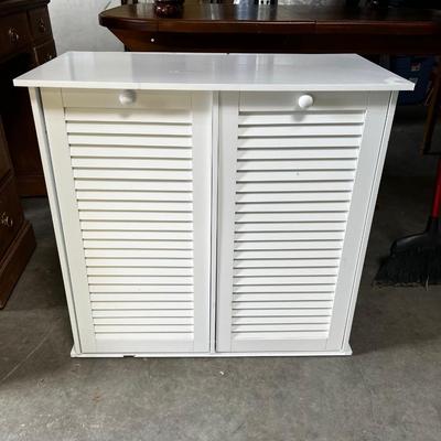 White Melamine 2 Bin Hamper 