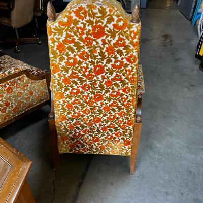(2) Orange and Green Funky Mediterranean Chairs COOL DESIGN! 