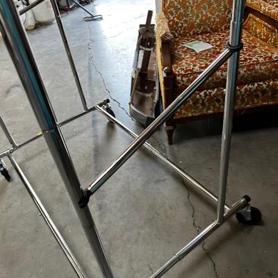 Double Clothing Rack, On Wheels 