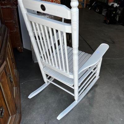 WHITE And Delightsome Cracker Barrel Porch Rocker 