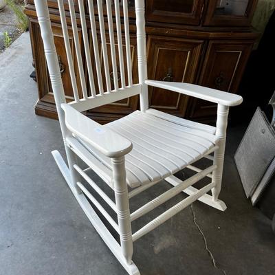 WHITE And Delightsome Cracker Barrel Porch Rocker 