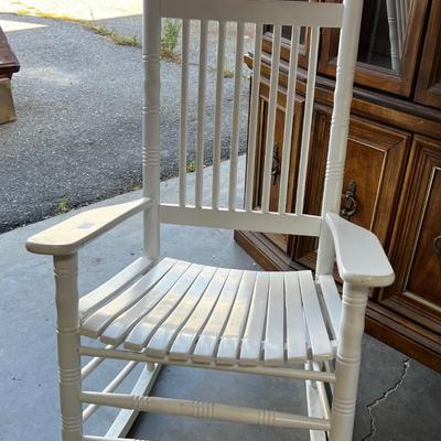 WHITE And Delightsome Cracker Barrel Porch Rocker 