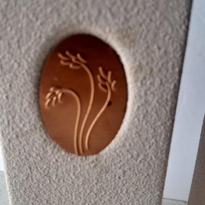 Partylite tea candle tiered candle sconces, Butterfly etched vase and small bag of decorative rock