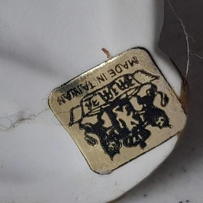 Two vintage hound dog with butterfly figures marked on base