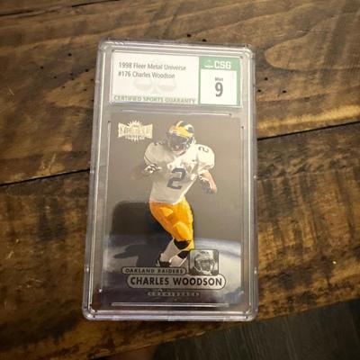 1998 FLEER METAL CHARLES WOODSON ROOKIE CARD RAIDERS MICHIGAN