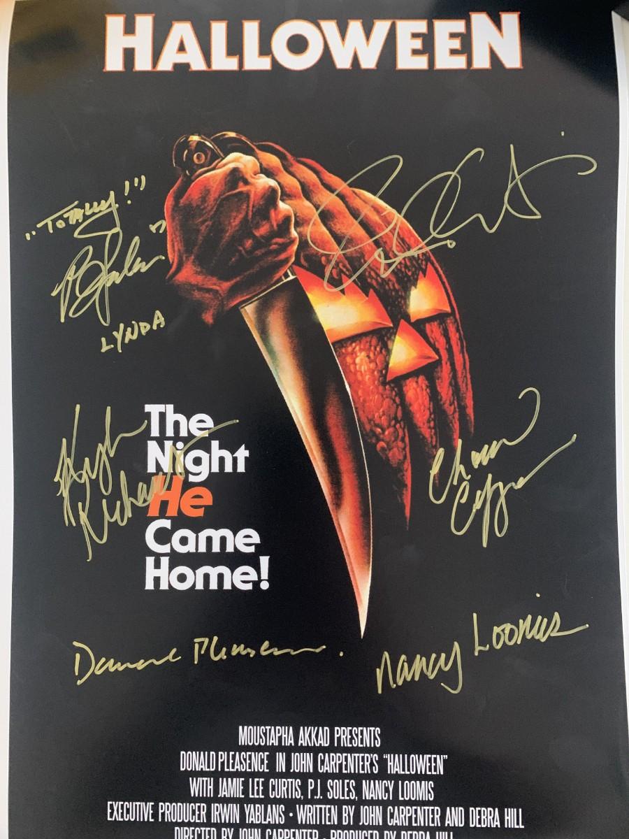 Halloween cast signed mini movie poster | EstateSales.org
