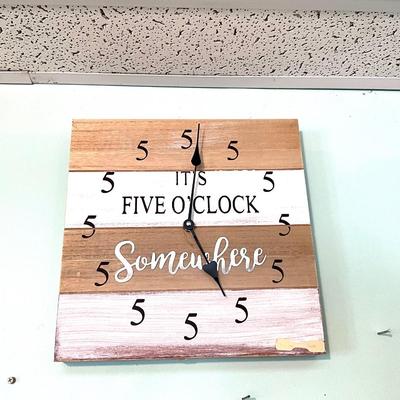244 "It's Five O'Clock Somewhere" Wooden Clock