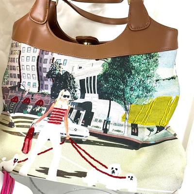 246 "For the Dogs" Tote Bag, Beaded City Bag, Planner, Bracelet, Beaded Earrings and Necklace