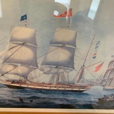 Nautical Sailing Ship Framed / Matted Print