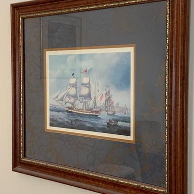 Nautical Sailing Ship Framed / Matted Print