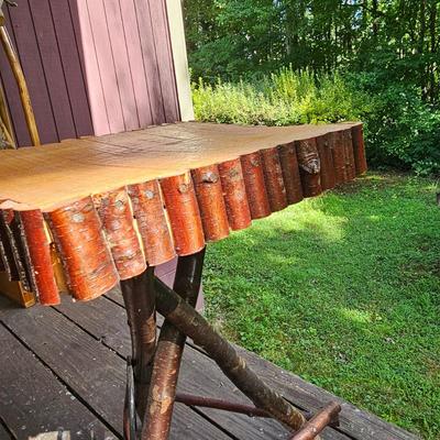 Three Rustic Tables w/ Local Rhododendron (FP-JS)