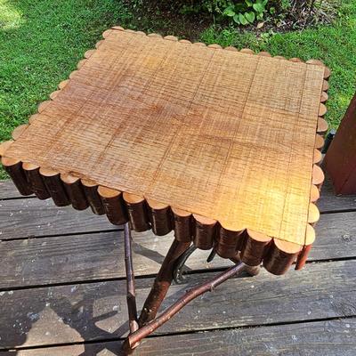 Three Rustic Tables w/ Local Rhododendron (FP-JS)