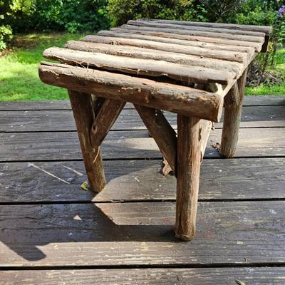 Three Rustic Tables w/ Local Rhododendron (FP-JS)