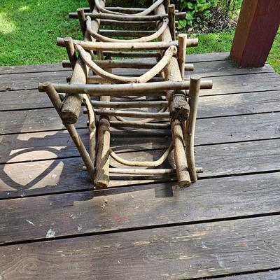 Three Rustic Tables w/ Local Rhododendron (FP-JS)